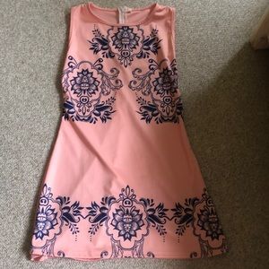 Dress with blue embroidery